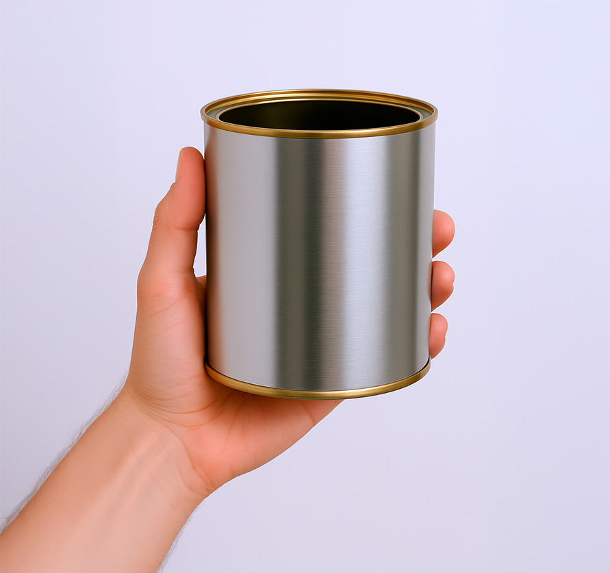 Lata Prata Plocoff 9,9 x 12,2 cm - sem tampa