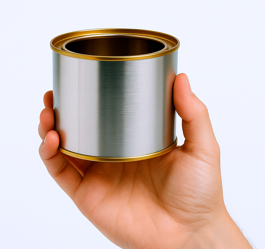 Lata Prata Plocoff 7,3 x 7,2 cm - Sem Tampa