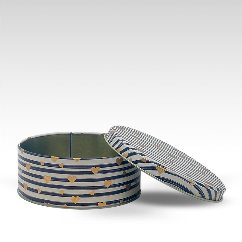 Lata Corações Dourados - 16,5 x 6,6 cm