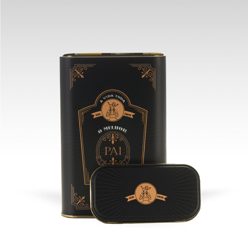 Lata Pai Preta Retangular - 17,5x11,5x6,0 cm