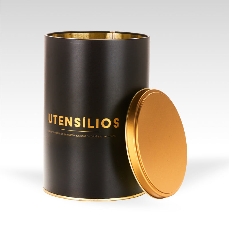 Lata Utensílios Dourada - 12,7 x 19,0 cm