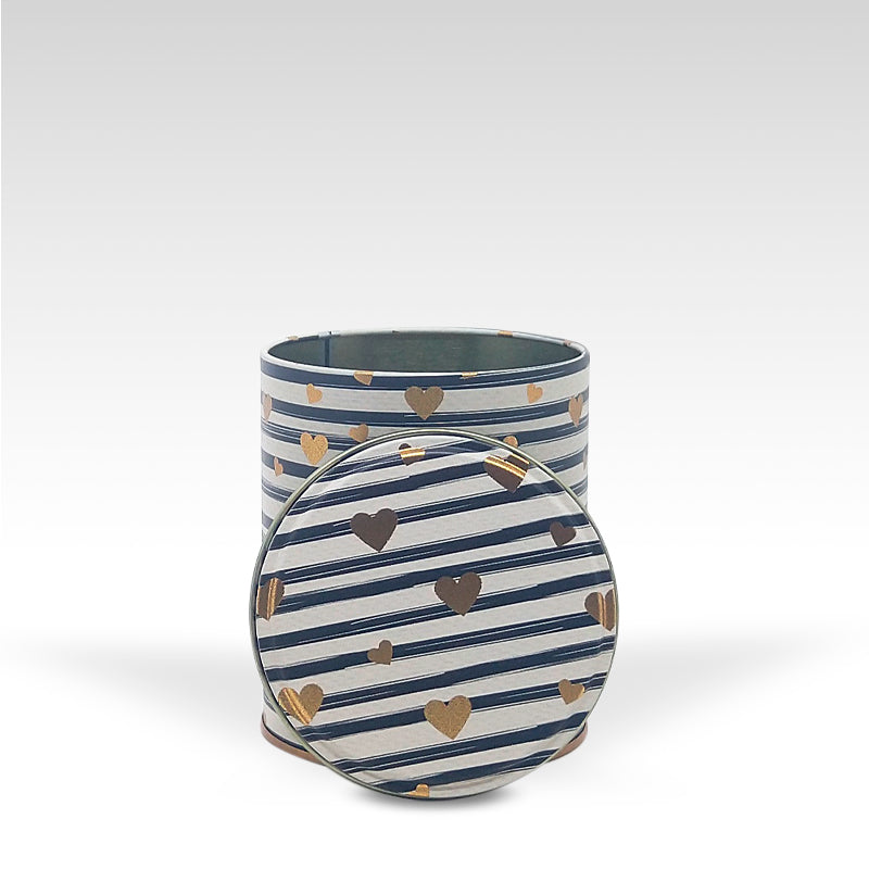 Lata Corações Dourados - 9,9 x 12,2 cm