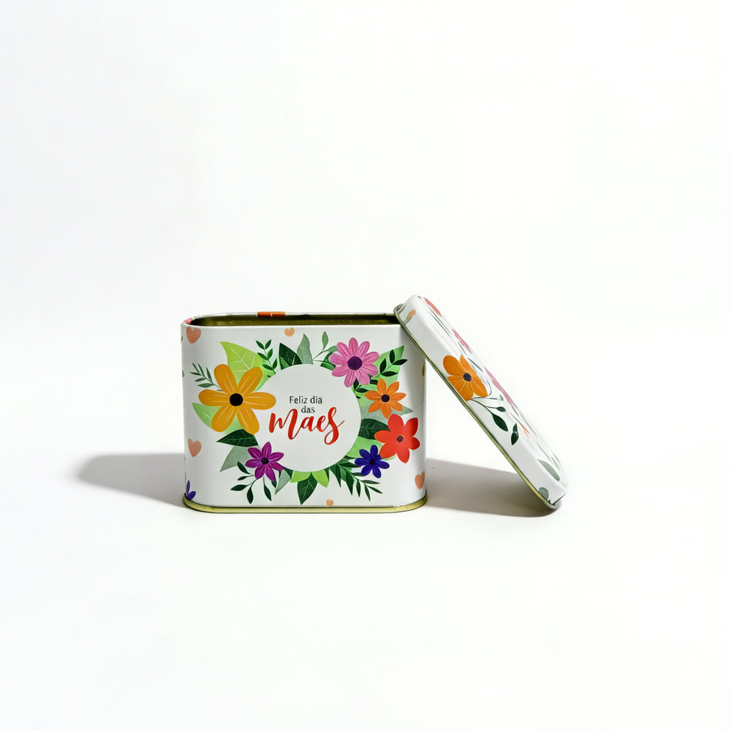 Lata Mãe Flores -8,5 x 11,5 x 6,0 cm