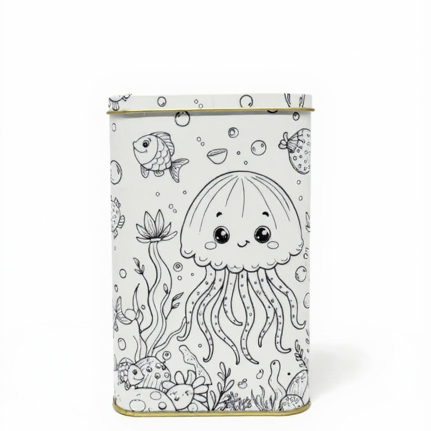 Lata Para Colorir Mar - 17,5 x 11,5 x 6,0 cm