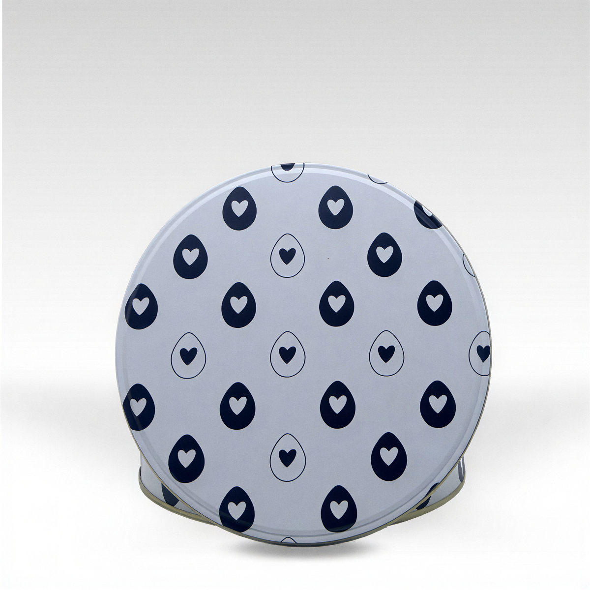 Lata Corações Preto e Branco - 16,5 x 6,6 cm - Páscoa