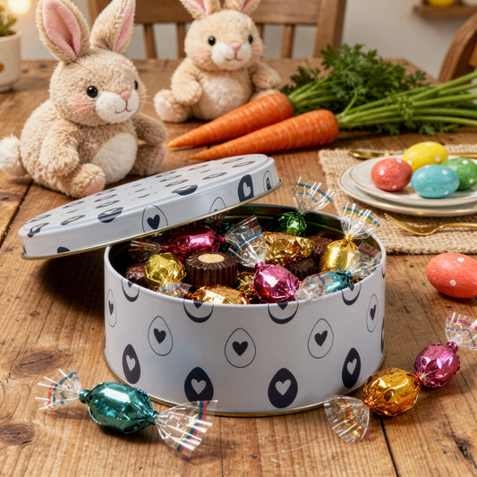 Lata Corações Preto e Branco - 16,5 x 6,6 cm - Páscoa