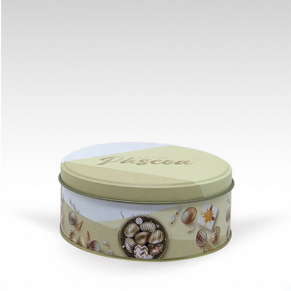 Lata Ovos Dourado 16,5 x 6,6 cm - Páscoa