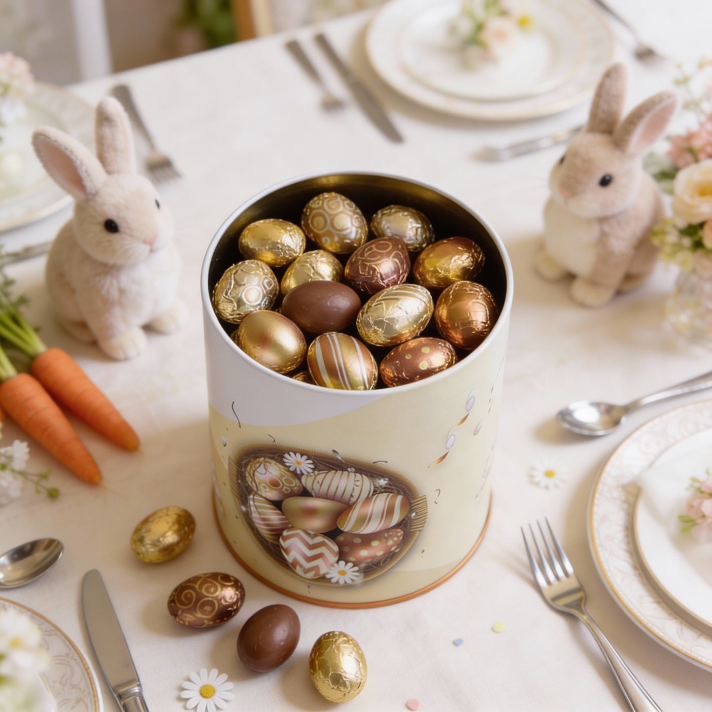 Lata Ovos Dourados 9,9 x 12,2 cm - Páscoa