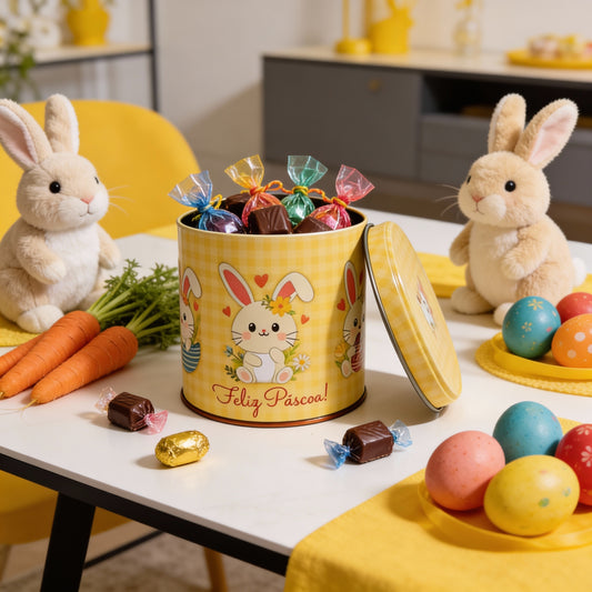 Lata Xadrez 9,9 x 10,0 cm - Páscoa