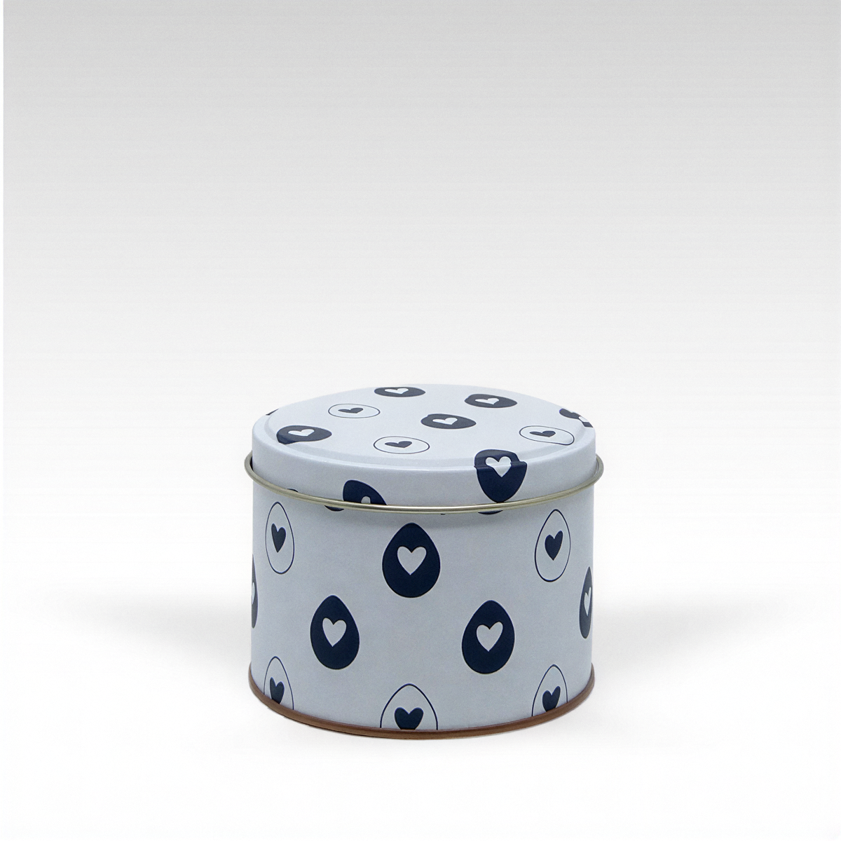 Lata Coração Preto e Branco - 9,9 x 7,7 - Páscoa