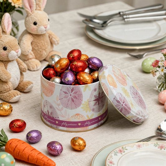 Lata Feliz páscoa branco - 9,9 x 7,7 - Páscoa