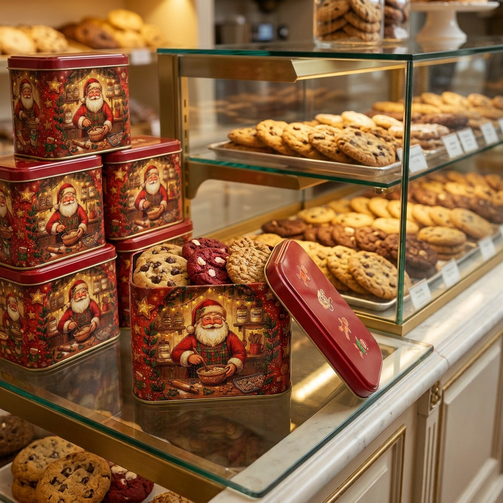 Lata Cookies Natal - 8,5 x 11,5 x 6,0 cm