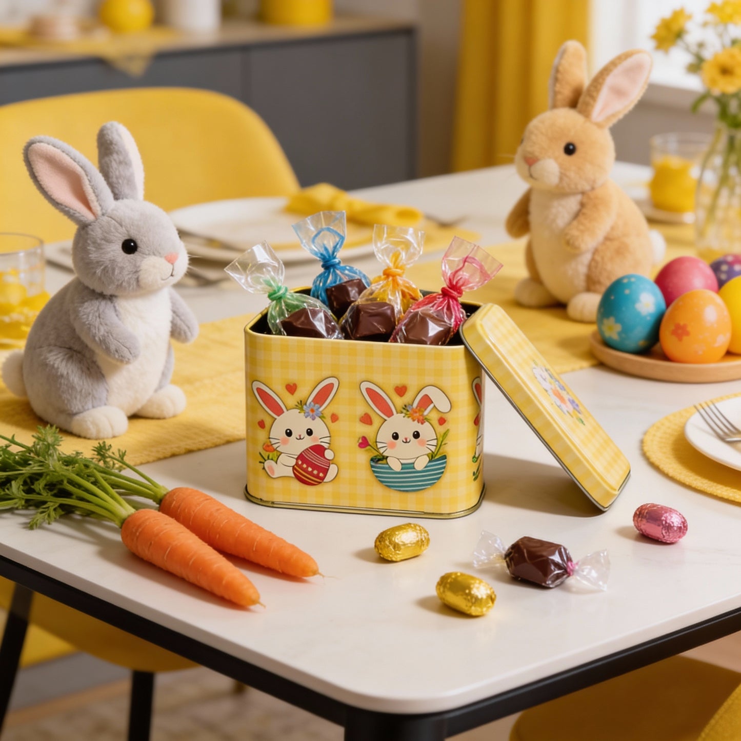 Lata Xadrez Retangular 8,5x11,5x6,0 cm - Páscoa