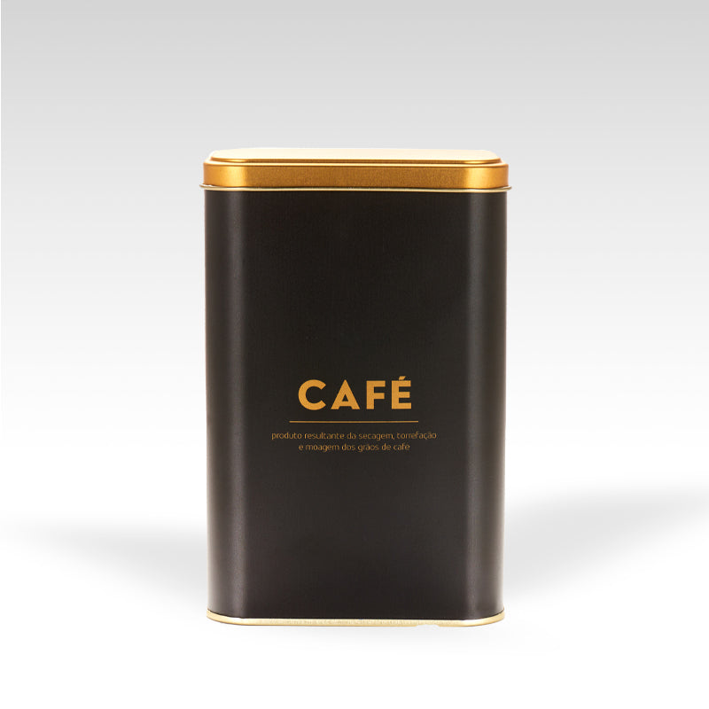 Lata Café Dourado - 17,5 x 11,5 x 6,0 cm