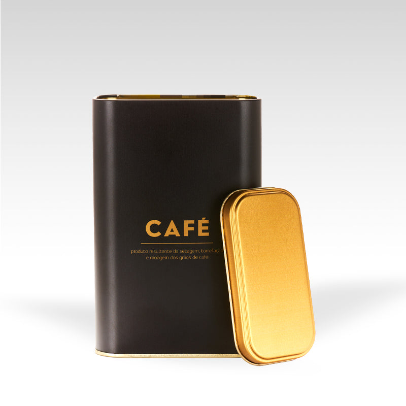 Lata Café Dourado - 17,5 x 11,5 x 6,0 cm