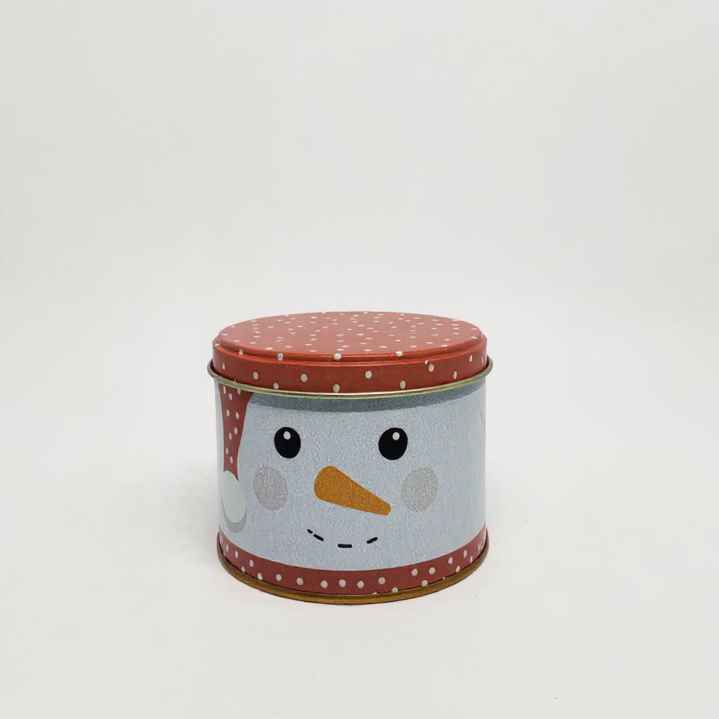Lata Boneco de Neve Cabeça - 9,9 x 7,7 cm - Natal