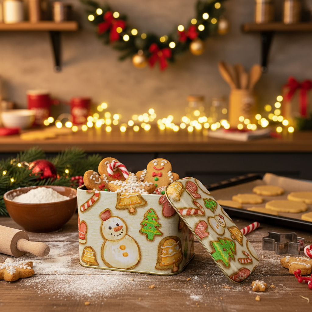 Lata Biscoitos de Natal - 8,5 x 11,5 x 6,0 cm