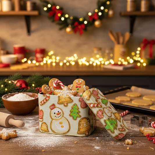 Lata Biscoitos de Natal - 8,5 x 11,5 x 6,0 cm