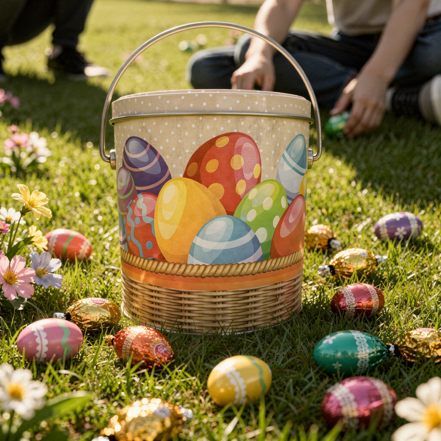 Balde Cesta de Ovos - 16,5 x 18,9 cm -Páscoa