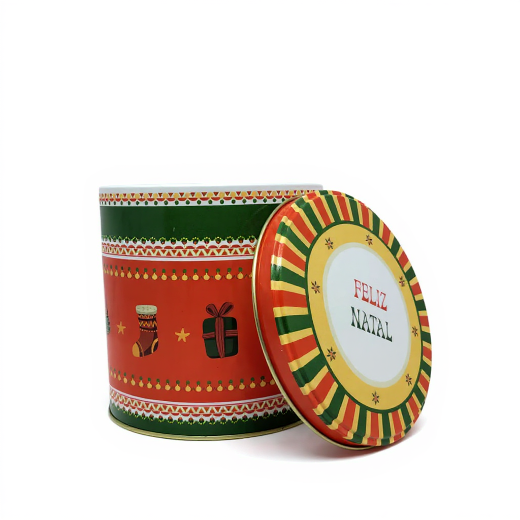 Lata Vermelho Natal - 16,5 x 16,9 cm