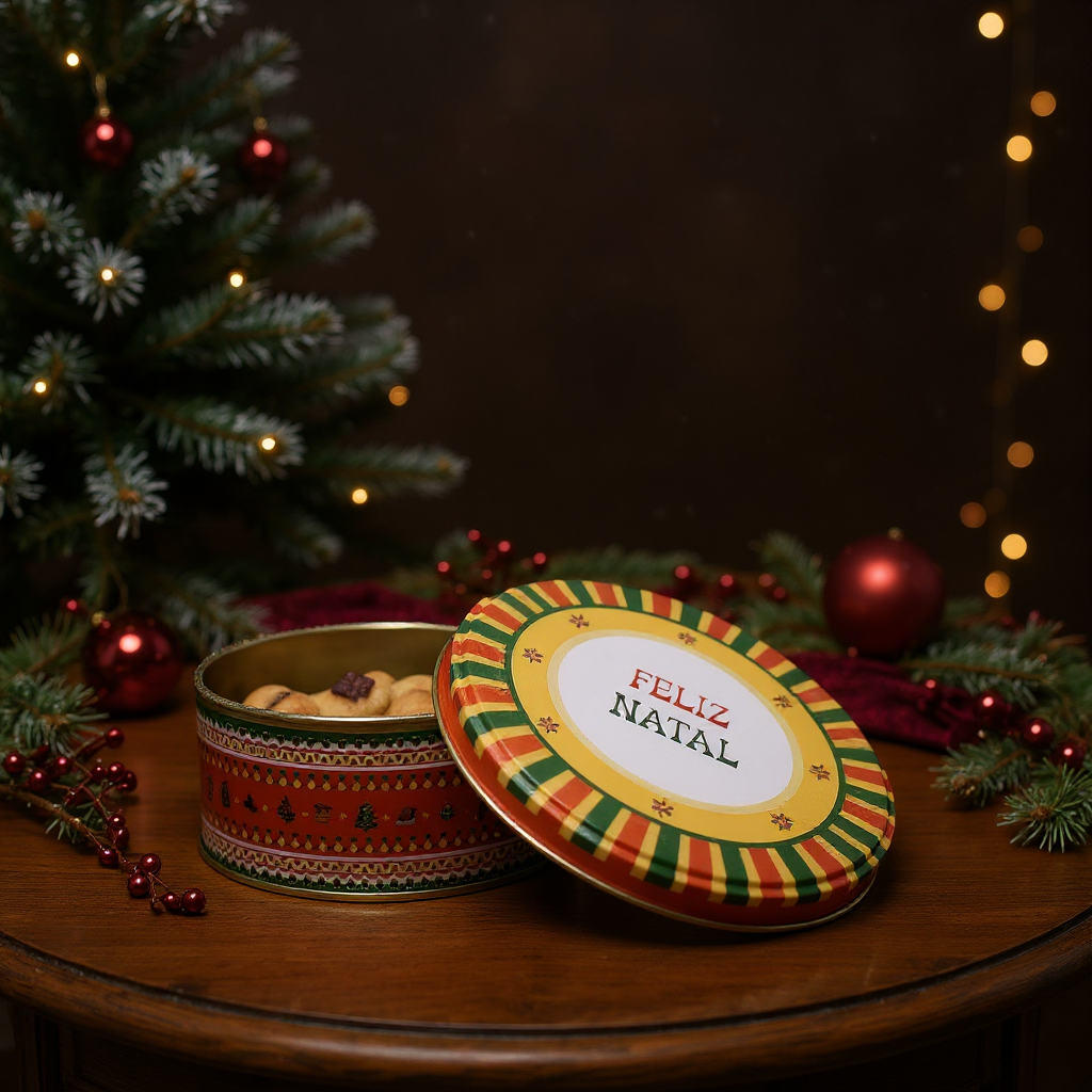 Lata  Vermelho Natal - 16,5 x 6,6 cm