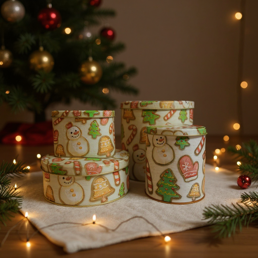 Lata  Biscoitos de Natal - 16,5 x 6,6 cm