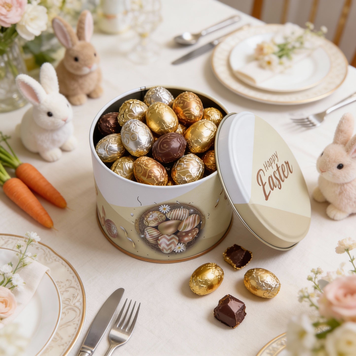 Lata Ovos Dourado - 9,9 x 7,7 - Páscoa