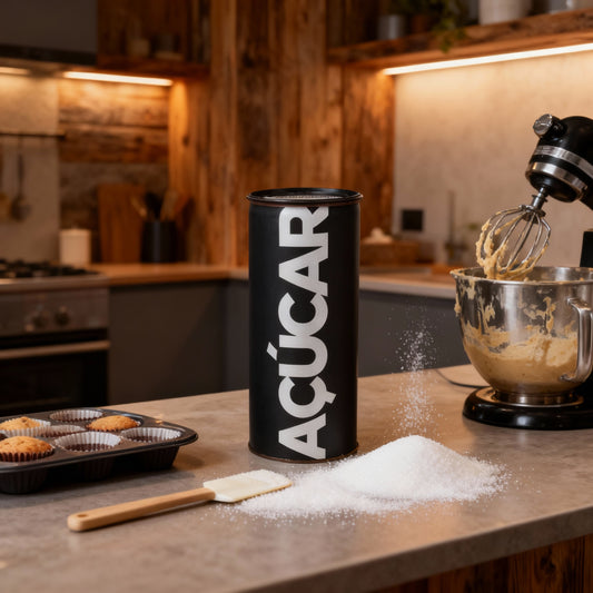 Lata Açúcar Preta Vertical - 9,9 x 24,0 cm